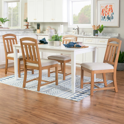 Demi-chaise marron avec assise rembourrée (lot de 2)