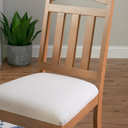 Demi-chaise marron avec assise rembourrée (lot de 2)