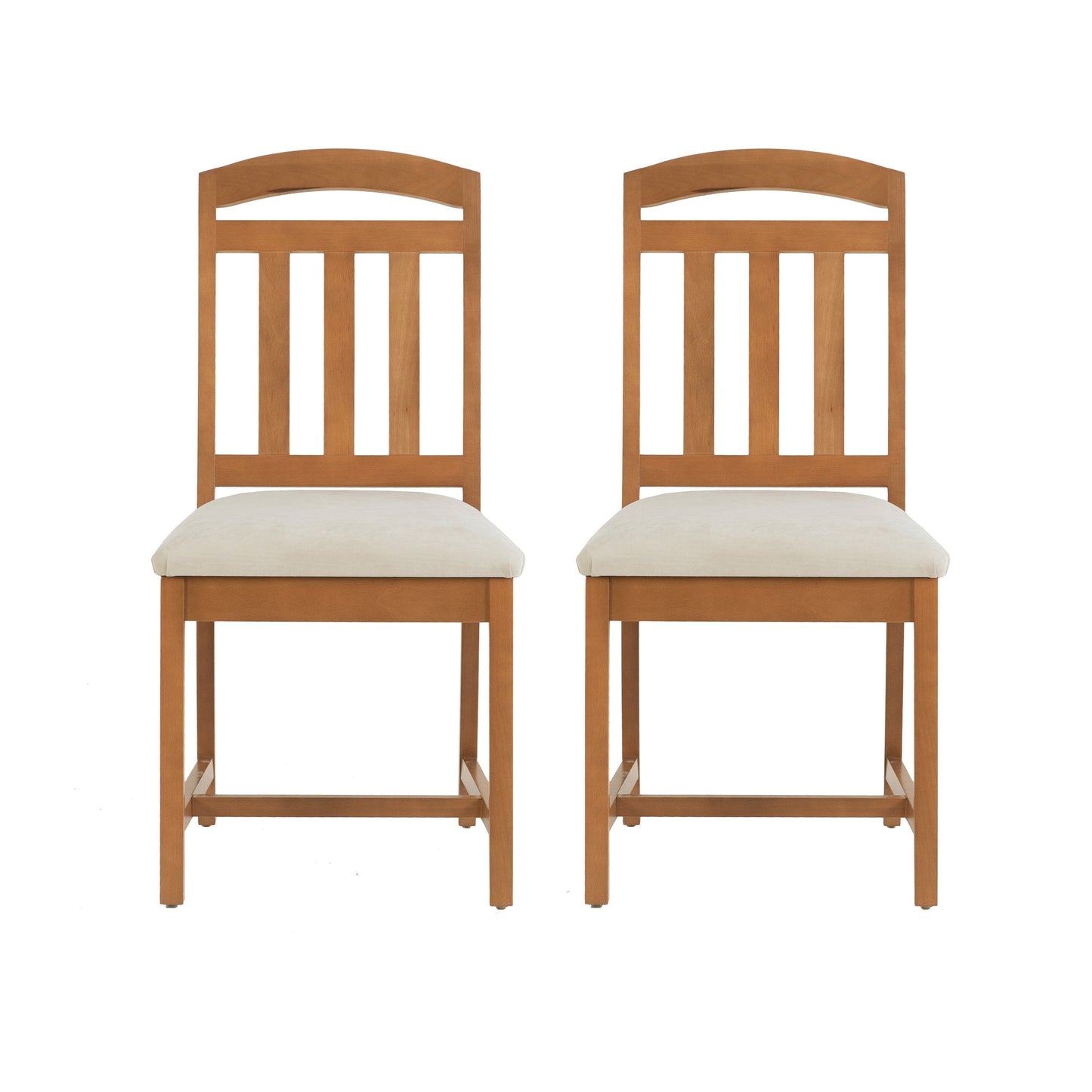 Demi-chaise marron avec assise rembourrée (lot de 2)