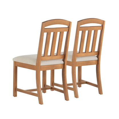 Demi-chaise marron avec assise rembourrée (lot de 2)