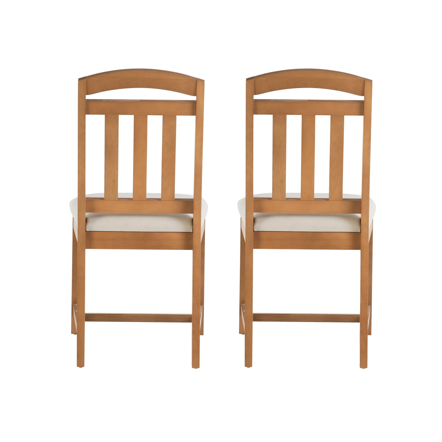 Demi-chaise marron avec assise rembourrée (lot de 2)