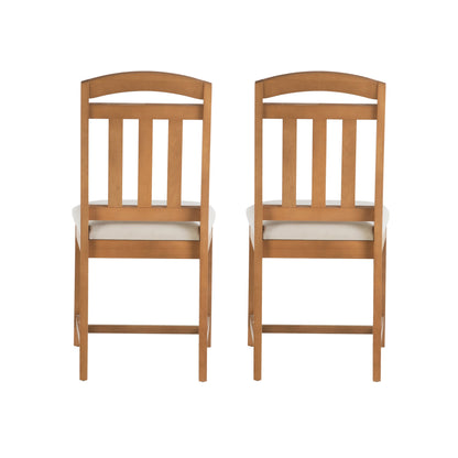 Demi-chaise marron avec assise rembourrée (lot de 2)