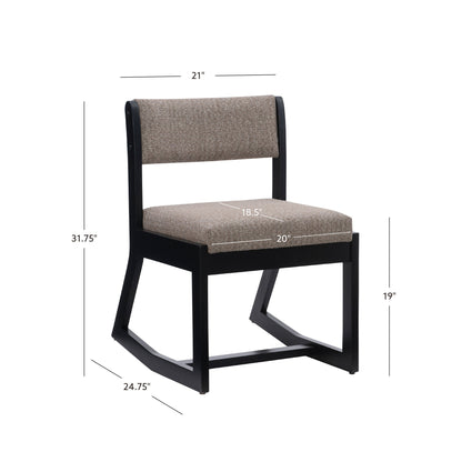 Fauteuil à bascule Corso noir et gris avec assise rembourrée