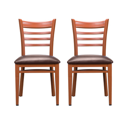 Chaises d'appoint Kara en vinyle et métal (lot de 2)