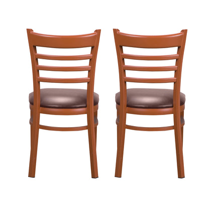 Chaises d'appoint Kara en vinyle et métal (lot de 2)