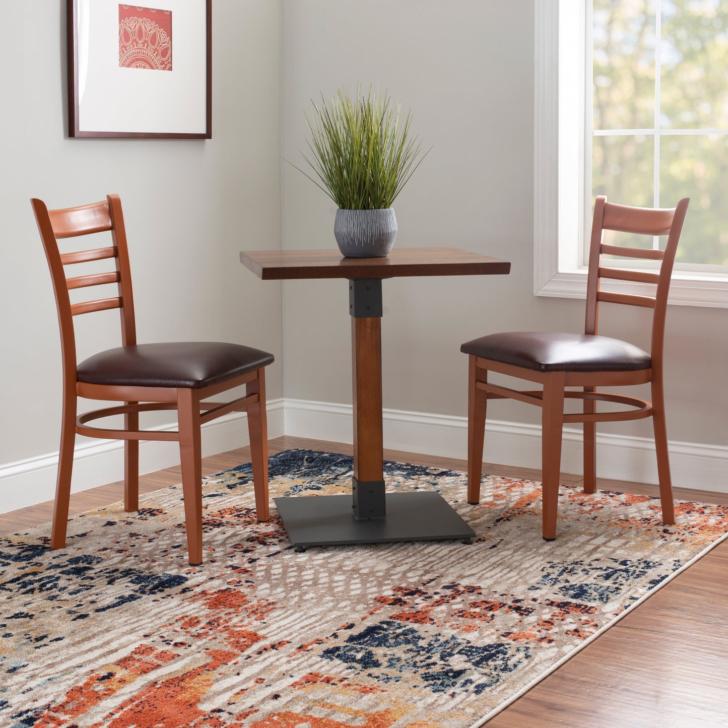 Chaises d'appoint Kara en vinyle et métal (lot de 2)