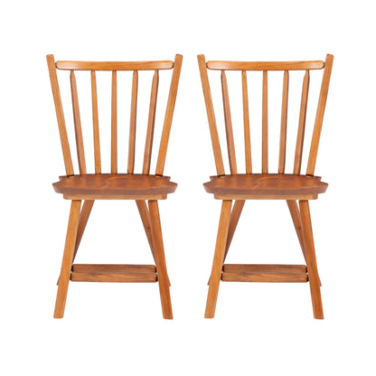 Chaise d'appoint Leeville en bois de chêne moyen (lot de 2)