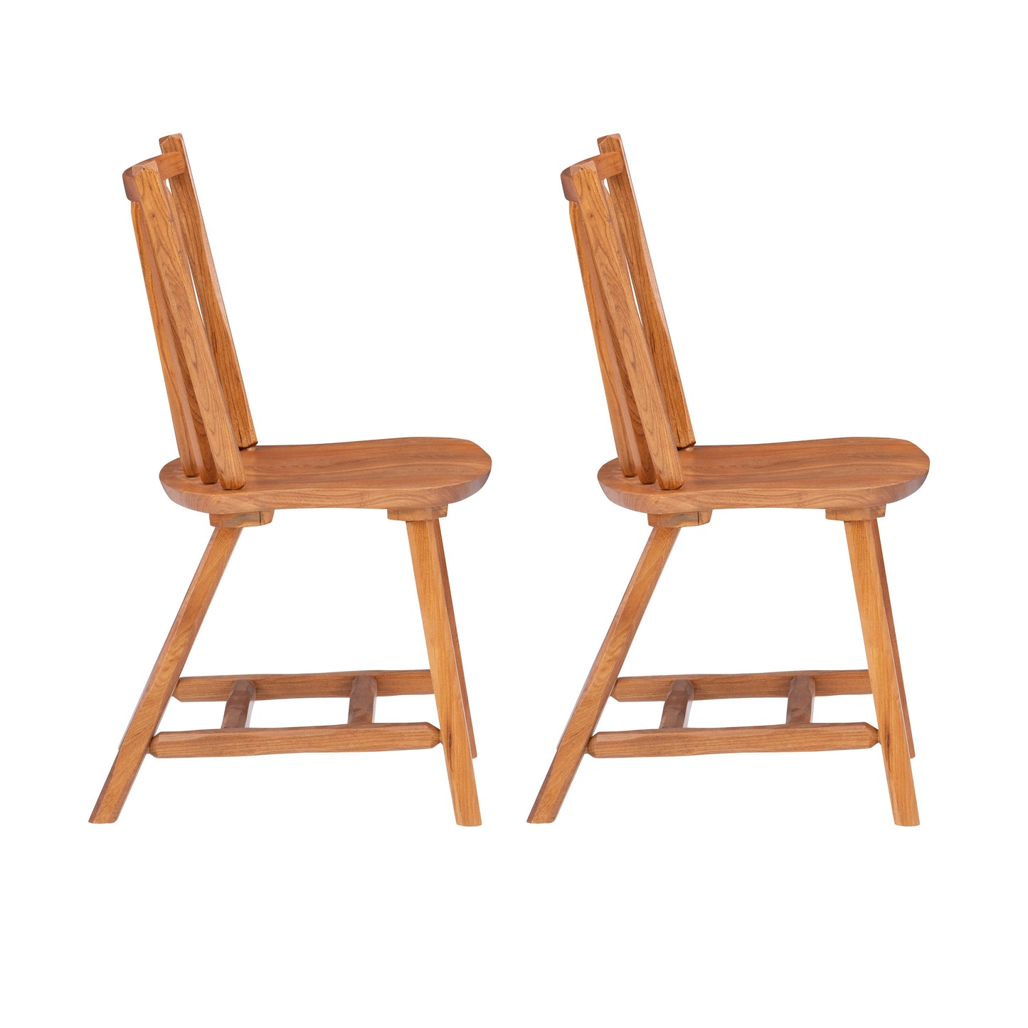 Chaise d'appoint Leeville en bois de chêne moyen (lot de 2)
