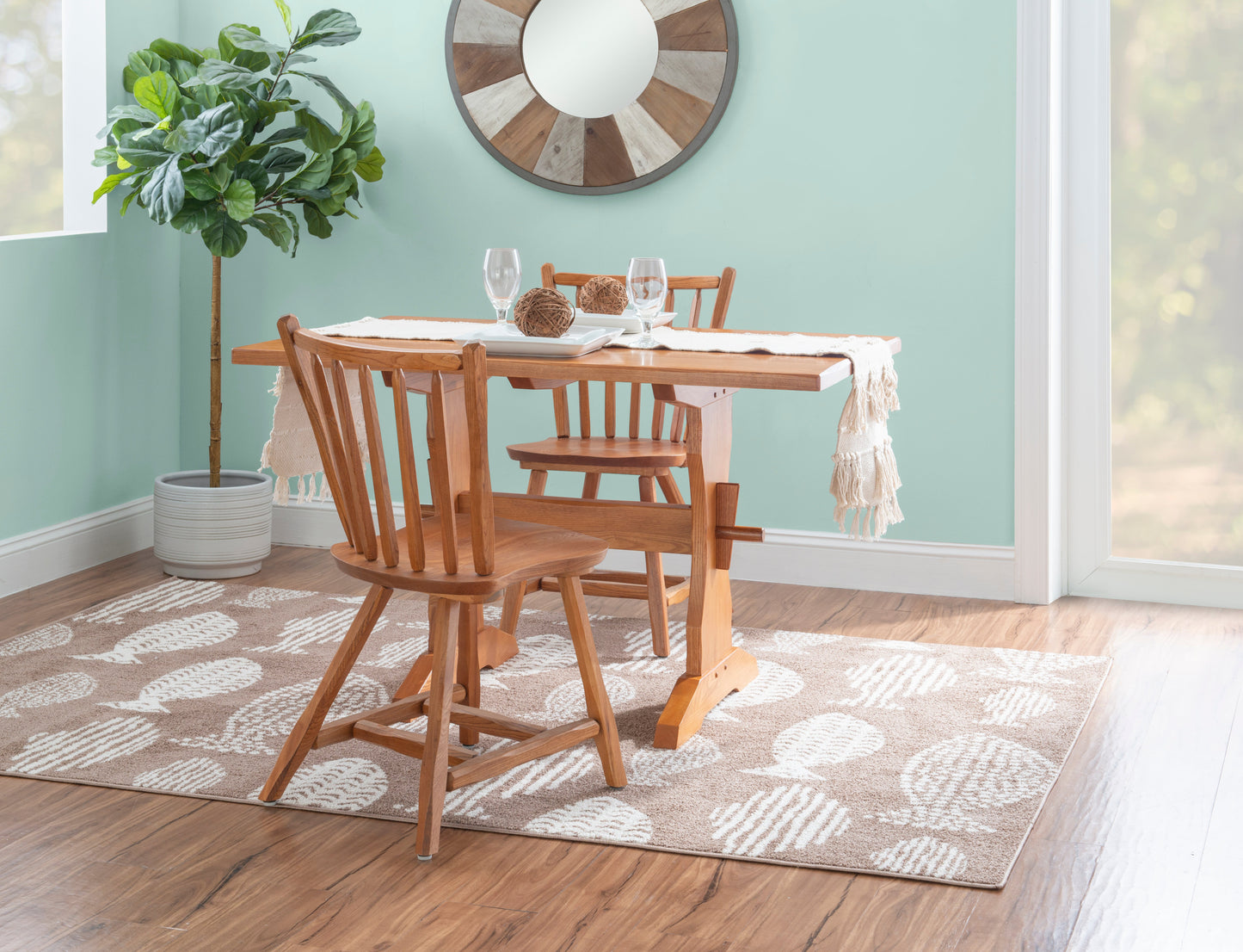 Chaise d'appoint Leeville en bois de chêne moyen (lot de 2)