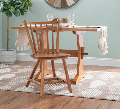 Chaise d'appoint Leeville en bois de chêne moyen (lot de 2)