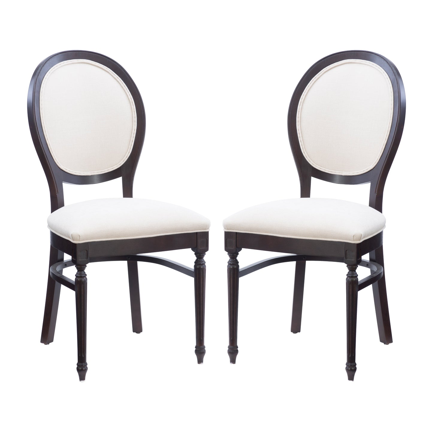 Chaise d'appoint Babylon marron avec assise rembourrée (lot de 2)