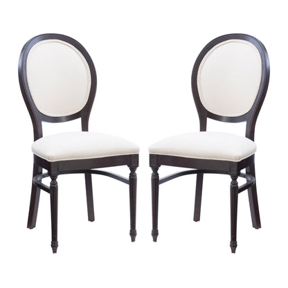 Chaise d'appoint Babylon marron avec assise rembourrée (lot de 2)