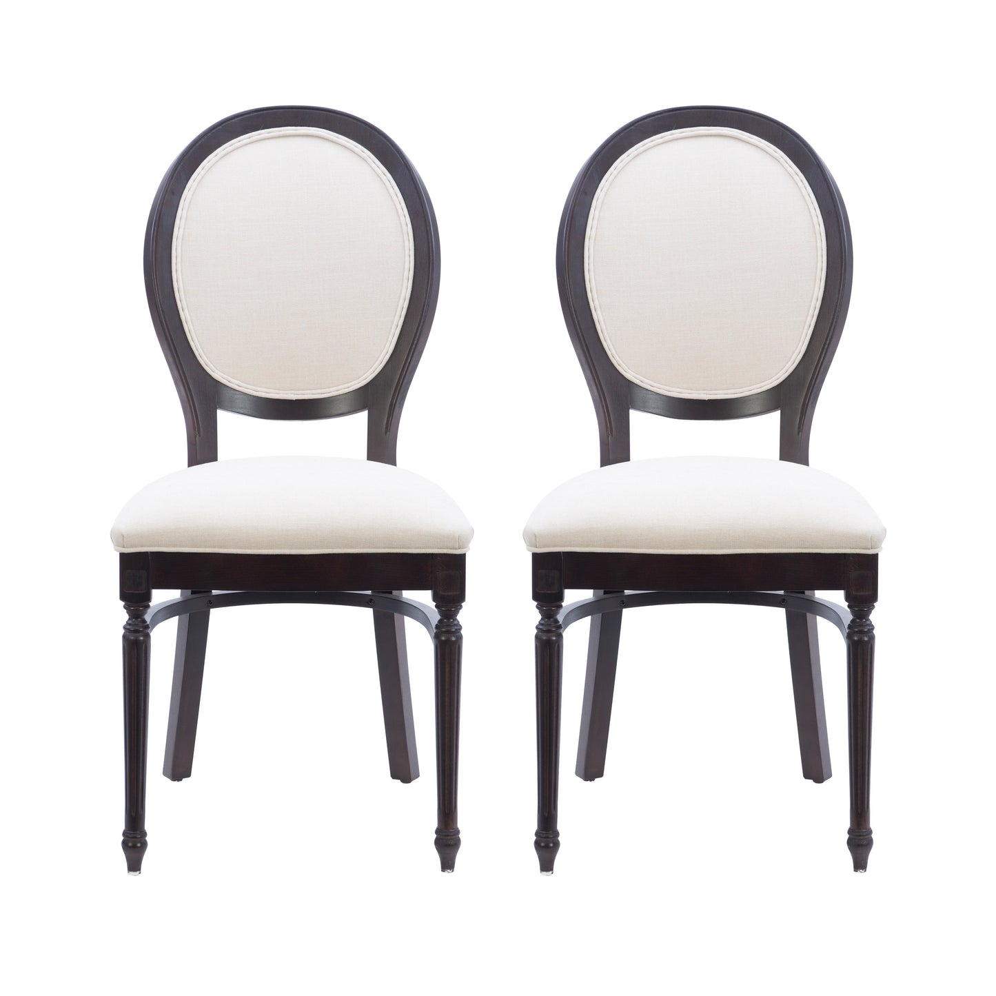 Chaise d'appoint Babylon marron avec assise rembourrée (lot de 2)