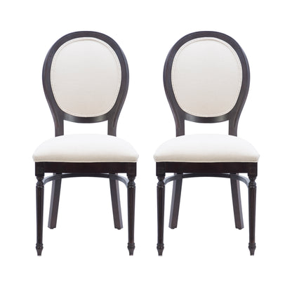 Chaise d'appoint Babylon marron avec assise rembourrée (lot de 2)