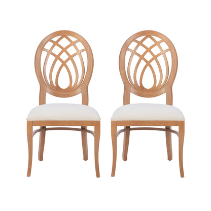 Chaise de salle à manger Oakley marron avec assise rembourrée (lot de 2)