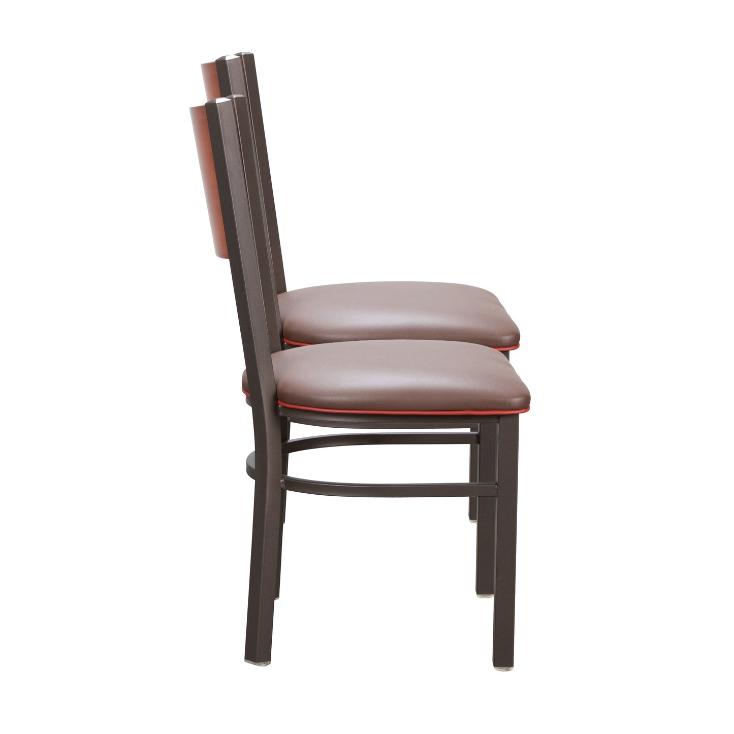 Chaise d'appoint Sylas en métal noir rembourré avec dossier en bois (lot de 2)