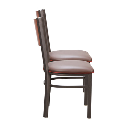 Chaise d'appoint Sylas en métal noir rembourré avec dossier en bois (lot de 2)