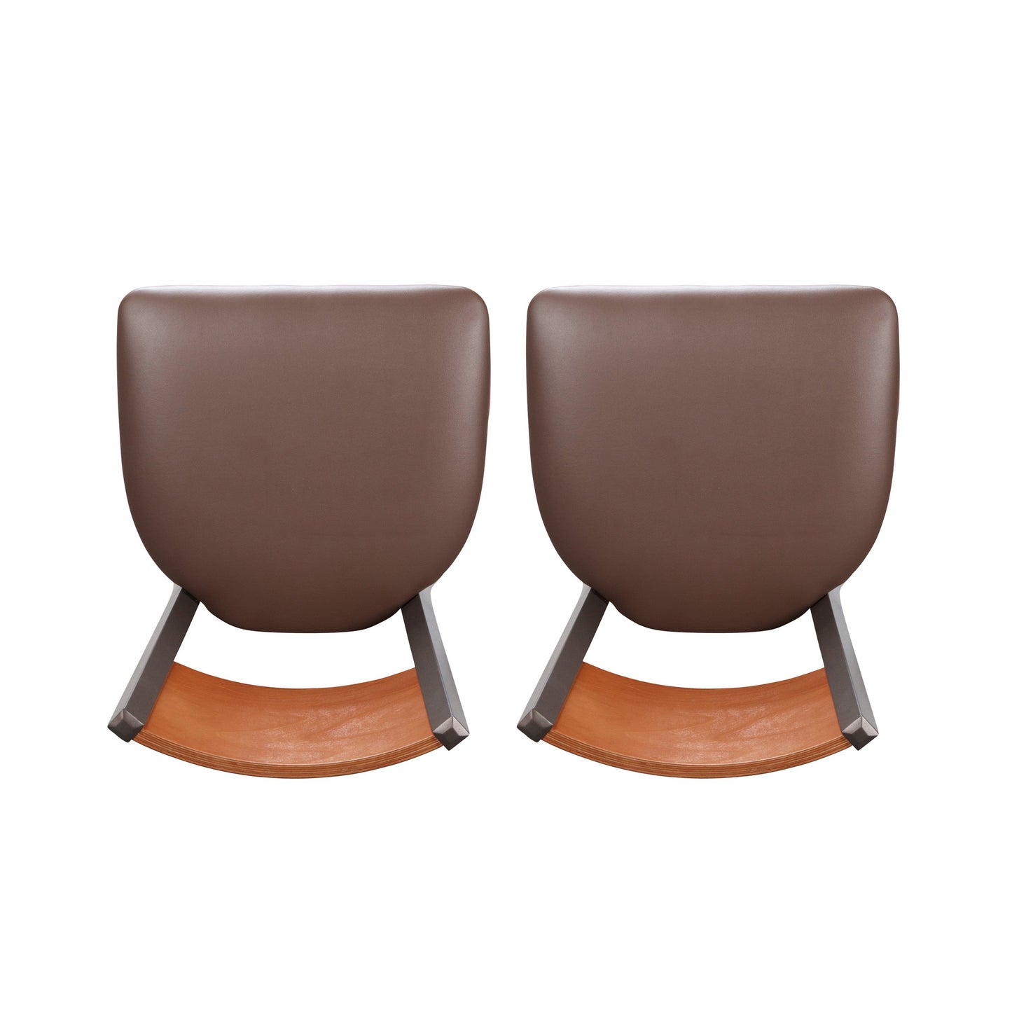 Chaise d'appoint Sylas en métal noir rembourré avec dossier en bois (lot de 2)