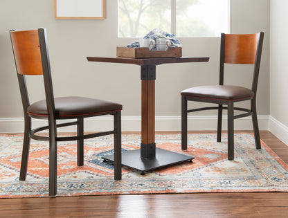 Chaise d'appoint Sylas en métal noir rembourré avec dossier en bois (lot de 2)