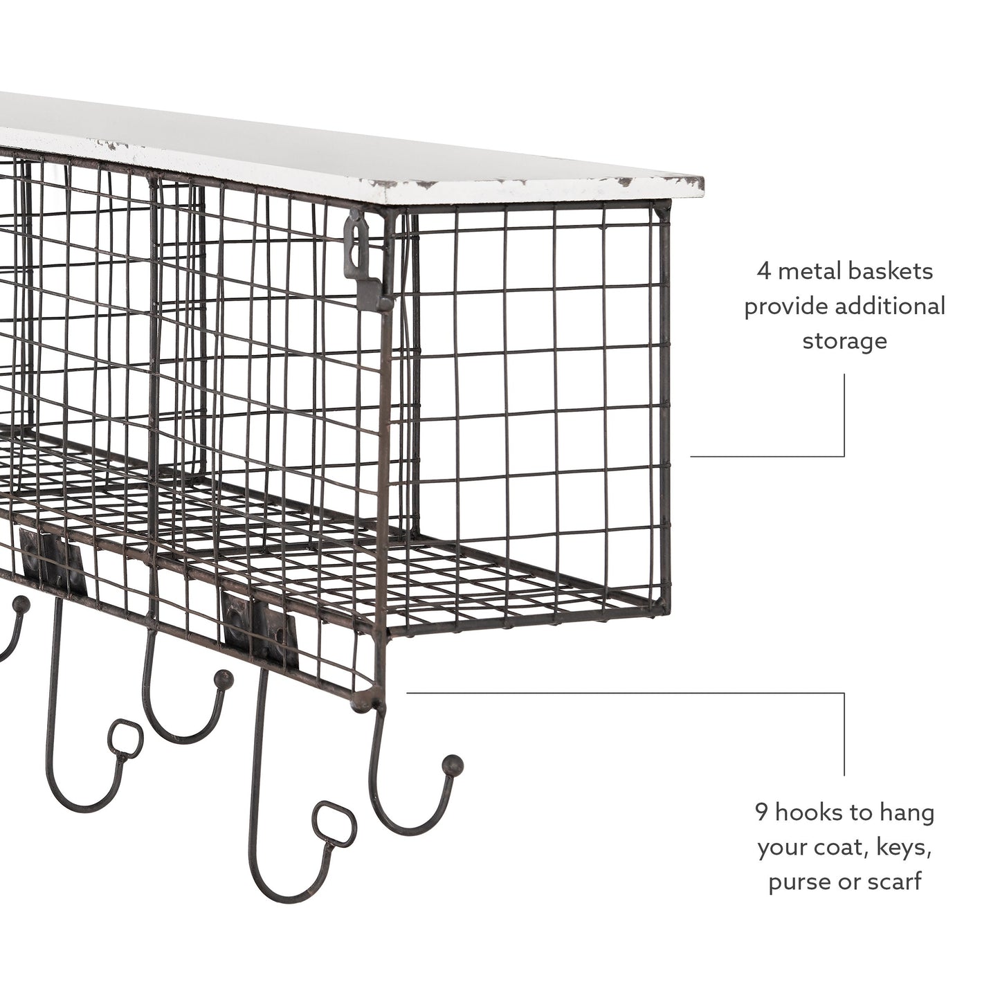 Étagère murale à 4 casiers