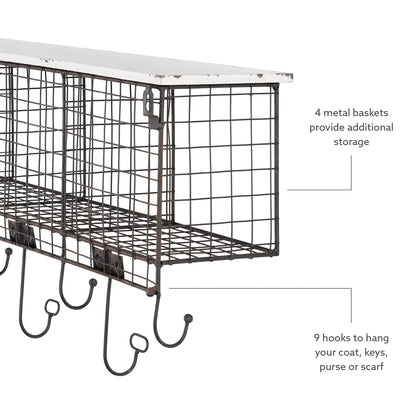 Étagère murale à 4 casiers