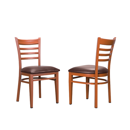 Chaises d'appoint Kara en vinyle et métal (lot de 2)
