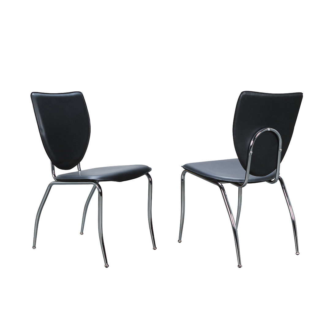 Chaise d'appoint empilable en métal Kylo avec assise rembourrée (lot de 2)