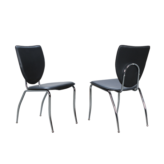 Chaise d'appoint empilable en métal Kylo avec assise rembourrée (lot de 2)