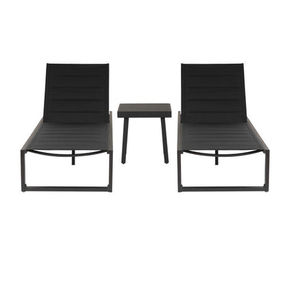 Ensemble de chaise longue et table 3 pièces Alora en aluminium