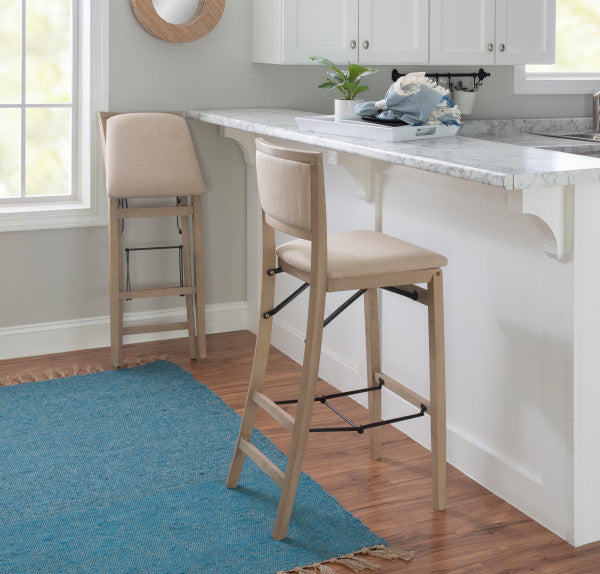 Tabouret de bar pliant Keira avec dossier rembourré