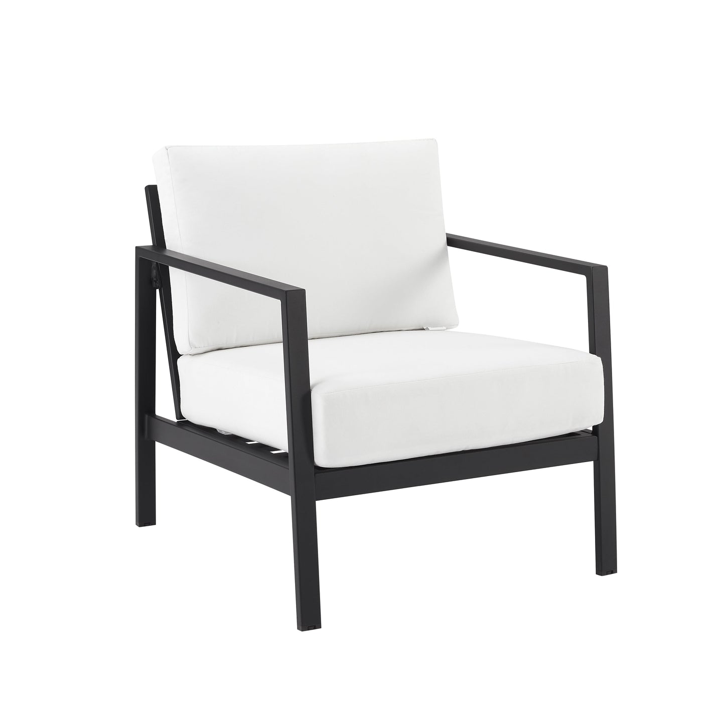 Fauteuil d'extérieur Alora en aluminium noir