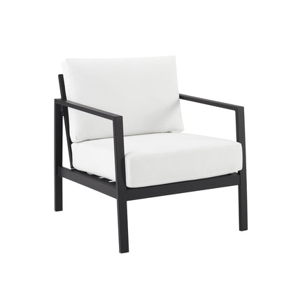 Fauteuil d'extérieur Alora en aluminium noir