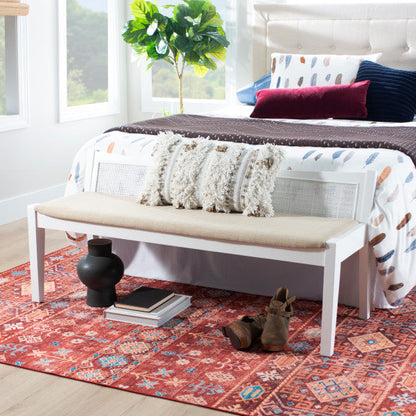 Banc à dossier en rotin Beaux