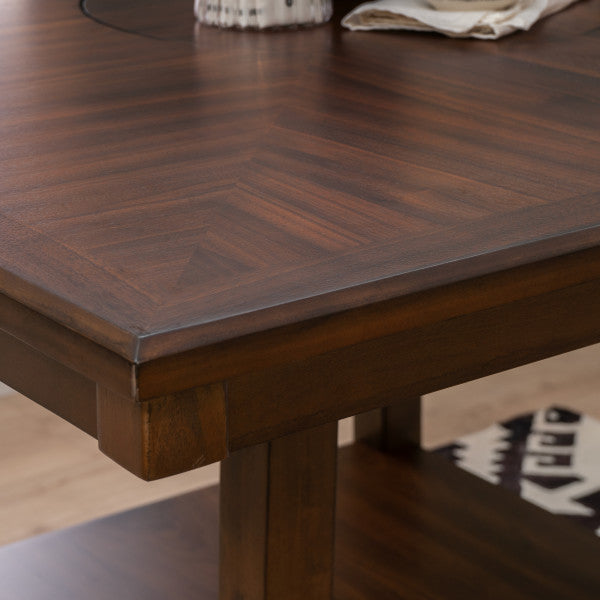 Table haute Seneca Brown avec plateau tournant