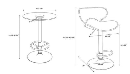 Ensemble Beldon 3 pièces en similicuir noir