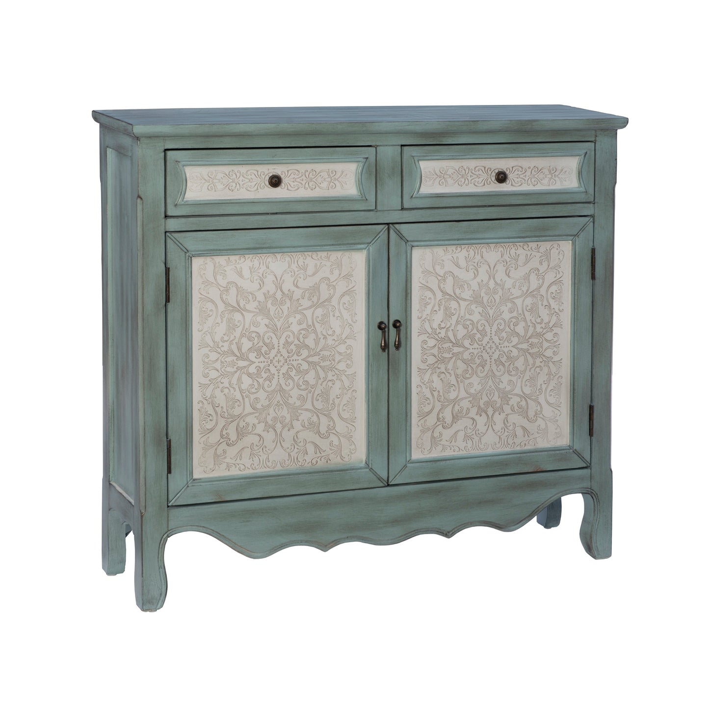 Console Clancy antique bleue et blanche