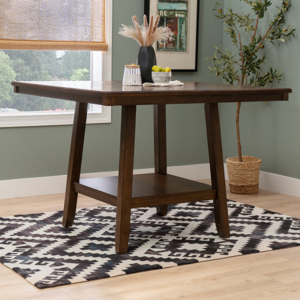 Table haute Seneca Brown avec plateau tournant
