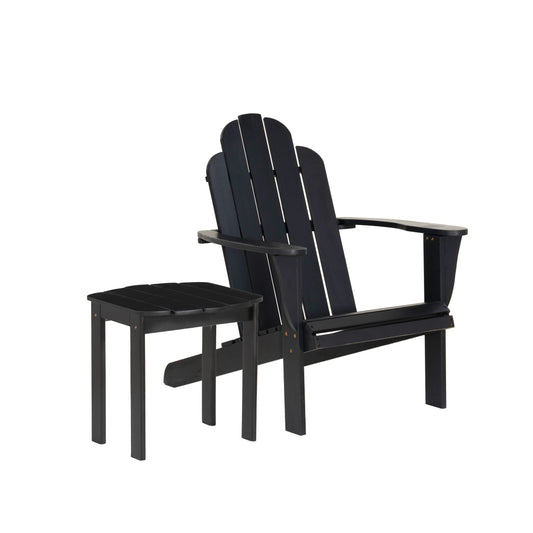 Ensemble Adirondack noir 1 chaise 1 table
