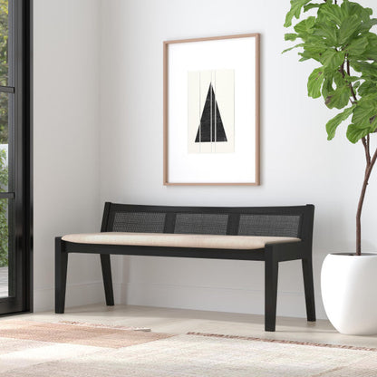 Banc à dossier en rotin Beaux