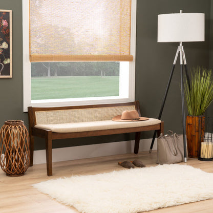 Banc à dossier en rotin Beaux