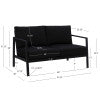 Canapé deux places d'extérieur en aluminium Alora
