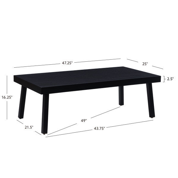 Table basse d'extérieur en aluminium Alora
