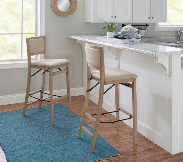 Tabouret de bar pliant Keira avec dossier rembourré