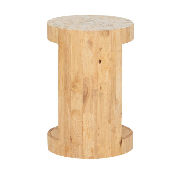Table d'appoint Capiz beige et bois