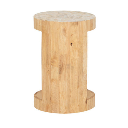 Table d'appoint Capiz beige et bois