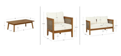 Ensemble d'extérieur 4 pièces St. Lucia marron