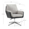 Fauteuil pivotant Maddie noir et gris