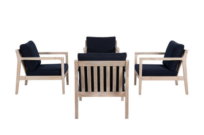 Ensemble de 5 chaises d'appoint bleues Svana