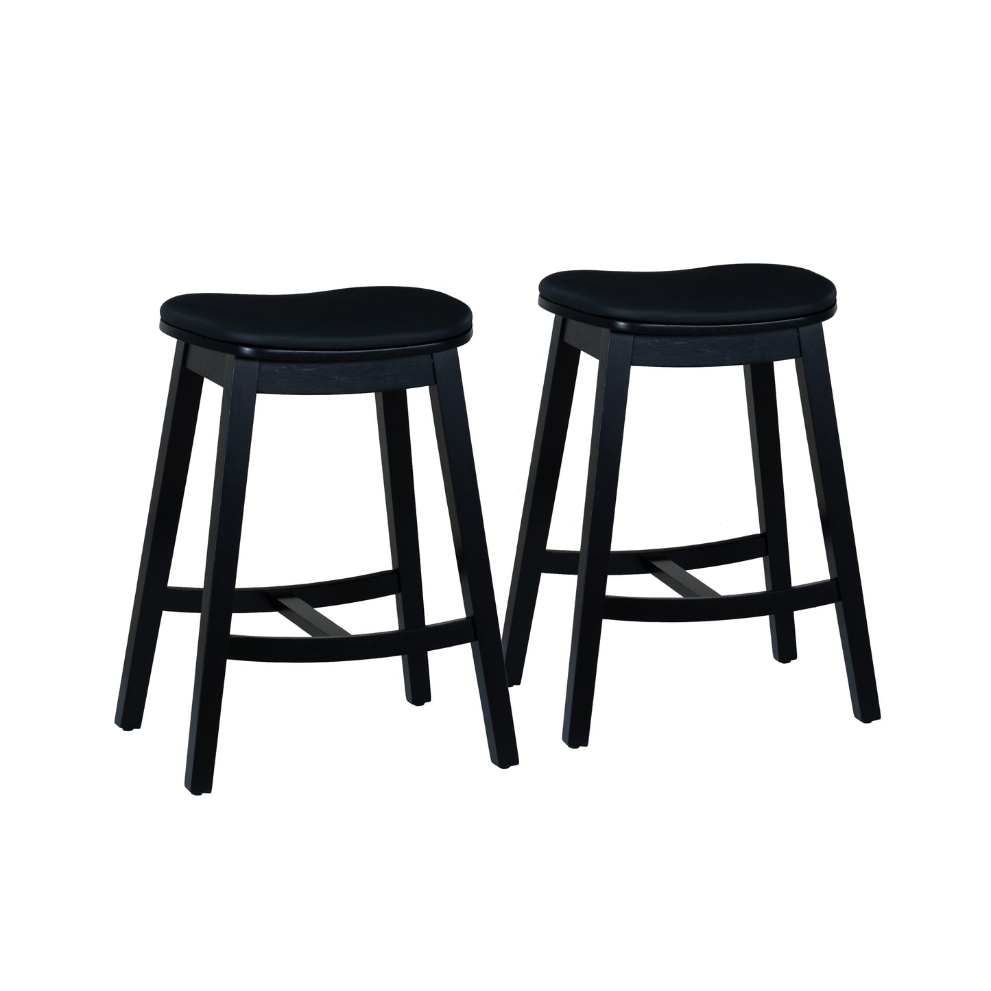 Tabourets de bar Cappy sans dossier avec coussin en similicuir (lot de 2)