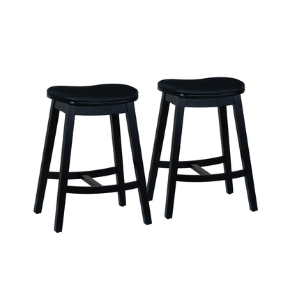 Tabourets de bar Cappy sans dossier avec coussin en similicuir (lot de 2)